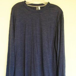 Ibex Men's XL Silk-Merino LS Base Layer Crewneck, Xlnt w/ Small Mends